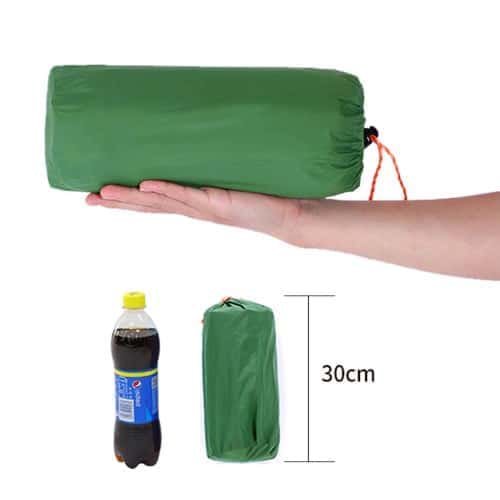 200x120cm Camping Tpu Liggeunderlag Oppustelig Liggeunderlag Med Pude Til 2 Personer Rygsæk, Telt, Vandring - Army Green
