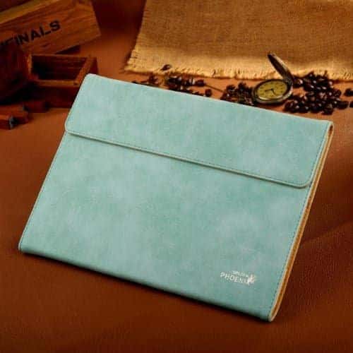 Ipad Air 2 (a1566, A1567) - Golden Phoenix Retro Ægte Læder Etui - Cyan