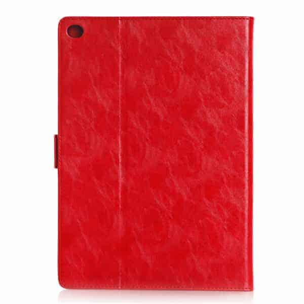 Ipad Air 2 (a1566, A1567) - Magnetisk Pu Læder Cover Med Kort Slots Og Sleep/wake - Rød