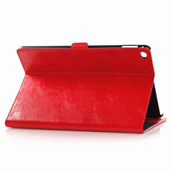 Ipad Air 2 (a1566, A1567) - Magnetisk Pu Læder Cover Med Kort Slots Og Sleep/wake - Rød