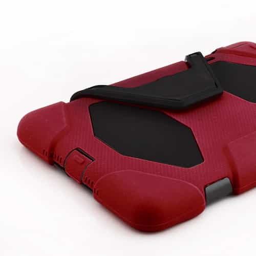 Ipad Mini 1/2/3 - Cool Robot Silikone Stand Hard Cover - Rød