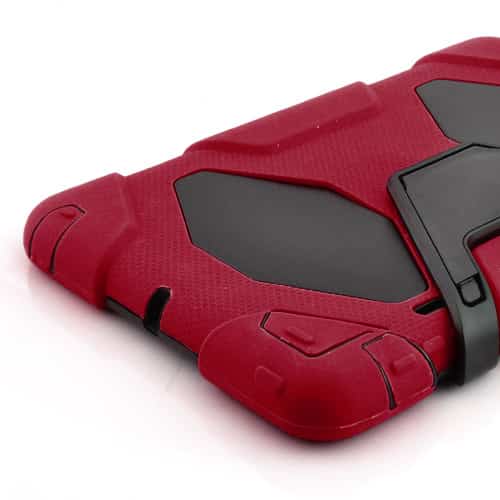 Ipad Mini 1/2/3 - Cool Robot Silikone Stand Hard Cover - Rød