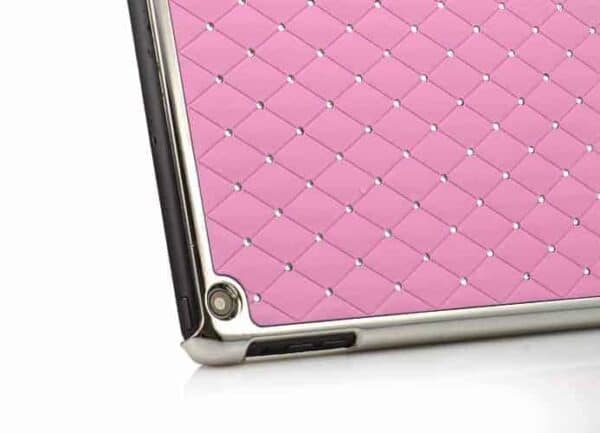 Ipad Mini 1/2/3 - Galvaniseret Hard Cover M. Rhinsten Og Rhombemønster - Pink