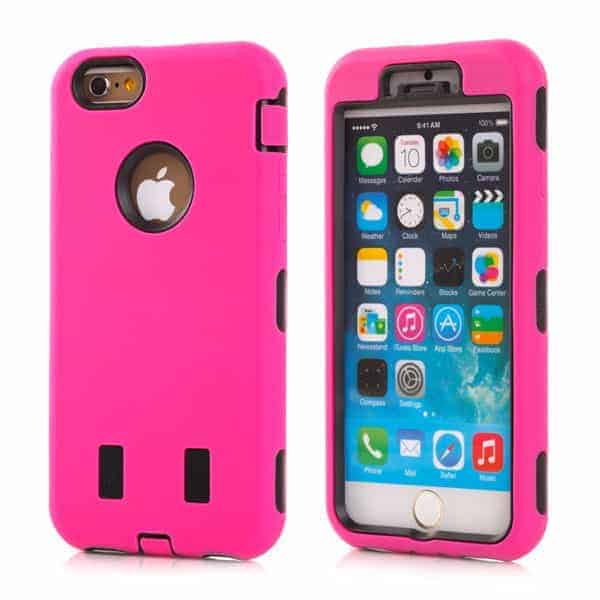 Iphone 6/6s - 2 I 1 Hybrid Plastik Og Silikone Cover - Magenta