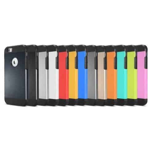 Iphone 6s Plus/6 Plus - 2 I 1 Holdbart Armor Pc Og Tpu Hybrid Etui - Rød