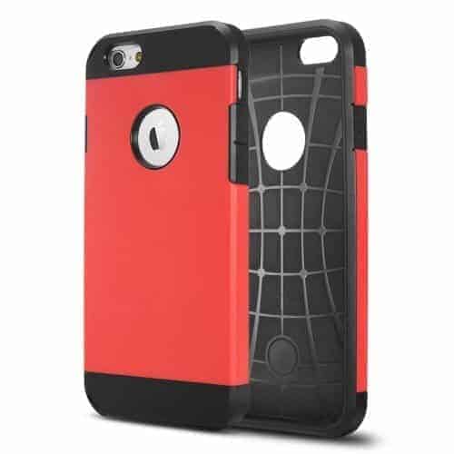 Iphone 6s Plus/6 Plus - 2 I 1 Holdbart Armor Pc Og Tpu Hybrid Etui - Rød