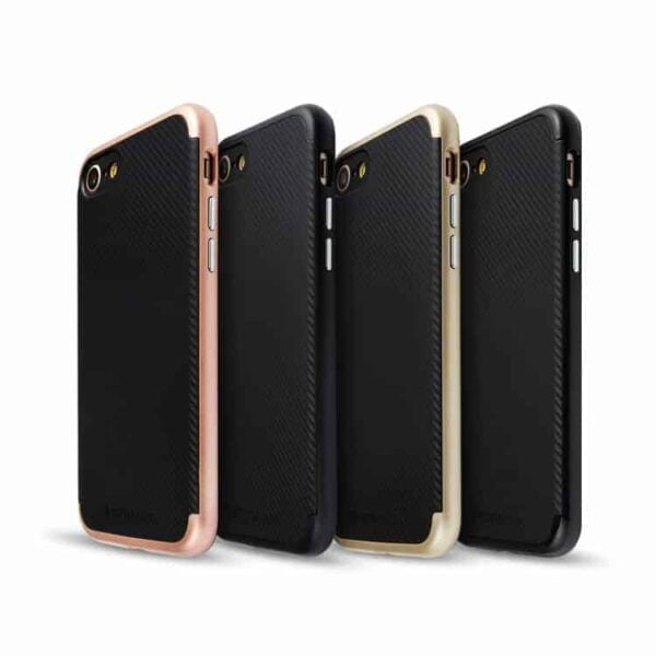 Iphone 7 - Totu Carbon Fiber Pc + Tpu Hybrid Etui - Rosaguld