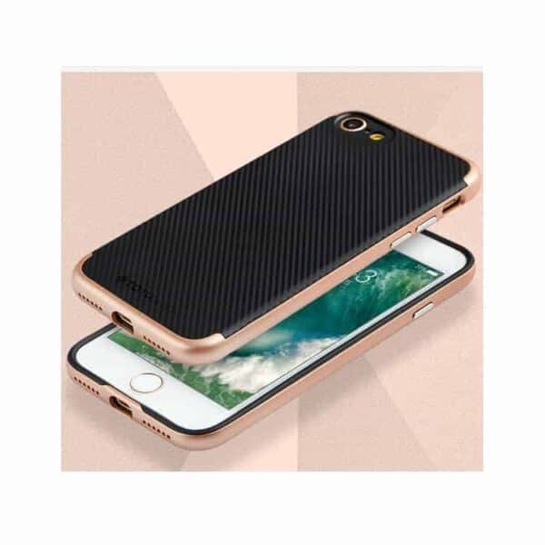 Iphone 7 - Totu Carbon Fiber Pc + Tpu Hybrid Etui - Rosaguld
