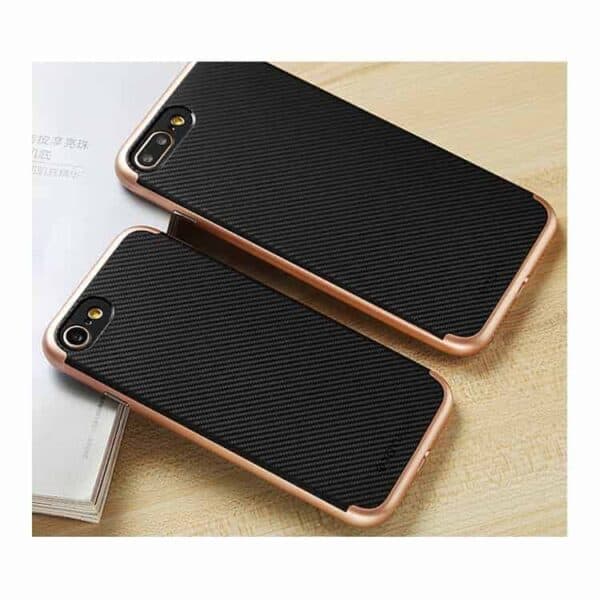 Iphone 7 - Totu Carbon Fiber Pc + Tpu Hybrid Etui - Rosaguld