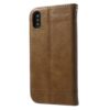 Iphone X – Kunstlæder Cover Med Stå-funktion Og Snavset Stil – Brun
