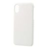 Iphone X – Plastik Hard Cover Med Overtrukket Kunstlæder – Kulfiber Textil / Hvid