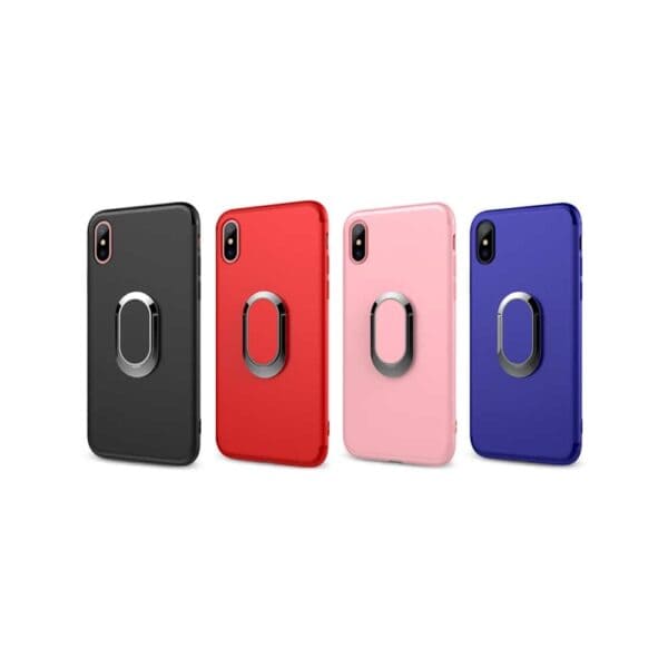 Iphone X – Mat Gummi Cover Med Magnetisk Stå-funktion – Blå