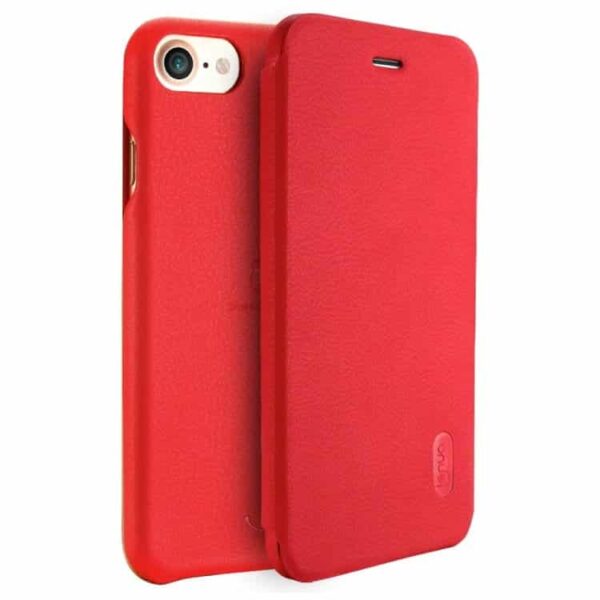 Iphone 7 – Lenuo Ledream Tyndt Pu Læder Flip Cover – Red