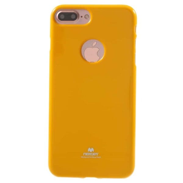 Iphone 8 Plus – Gummi Cover Med Funklende Pulver Design – Gul