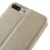 Iphone 8 Plus – Kunstlæder Etui Med Stå-funktion Og Vindue – Guldfarve
