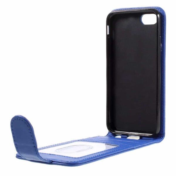 Iphone 8 – Kunstlæder Cover Med Vertikalt Flip – Blå