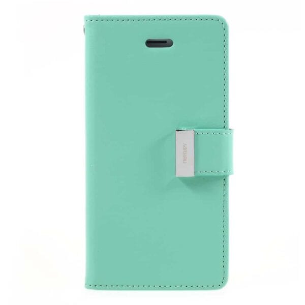 Iphone 8 – Kunstlæder Etui Med Kreditkort Holder Og Flip Design – Cyan