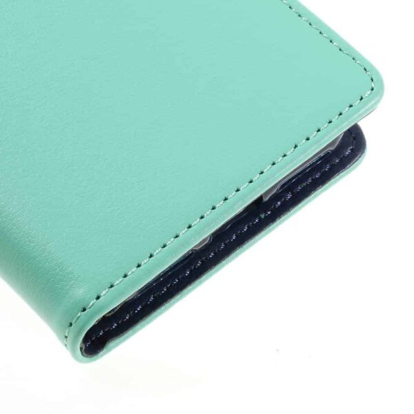 Iphone 8 – Kunstlæder Etui Med Kreditkort Holder Og Flip Design – Cyan