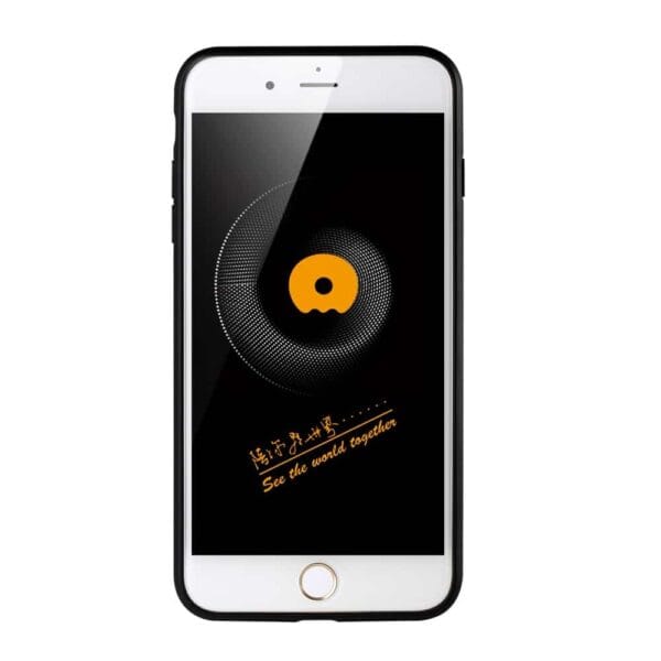 Iphone 8 Plus – Gummi Cover Med Overtrukket Kunstlæder Med Boheme Stil – Sort