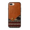 Iphone 8 Plus – Gummi Cover Med Overtrukket Kunstlæder Med Boheme Stil – Brun