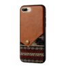 Iphone 8 Plus – Gummi Cover Med Overtrukket Kunstlæder Med Boheme Stil – Brun