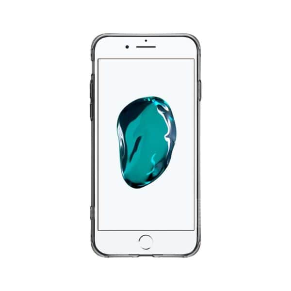 Iphone 8 Plus – Klart Gummi Cover Med Stå-funktion – Grå