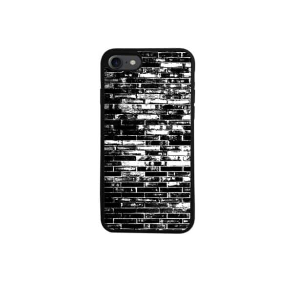 Iphone 8 – Blankt Og Fleksibelt Gummi Cover Med Printet Mønster – Sort Væg