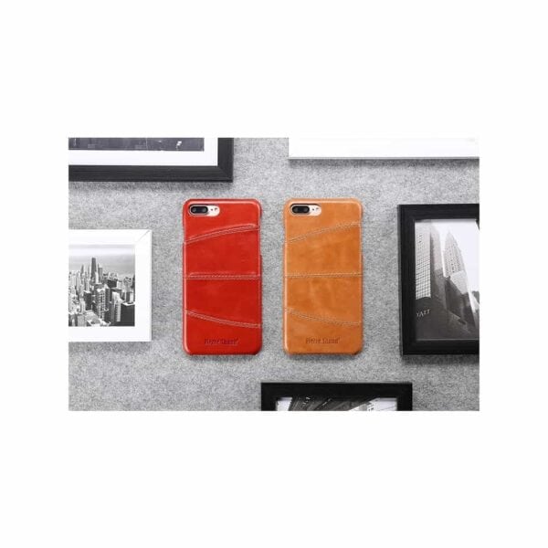 Iphone 7 Plus – Fierre Shann Judo Ægte Læder Skin Pc Back Cover – Brun