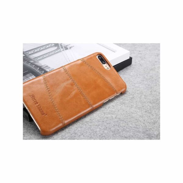 Iphone 7 Plus – Fierre Shann Judo Ægte Læder Skin Pc Back Cover – Brun
