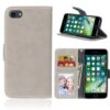 Iphone 8 – Kunstlæder Etui Pung Med Ældre Mat Design – Beige