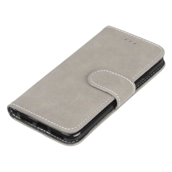 Iphone 8 – Kunstlæder Etui Pung Med Ældre Mat Design – Beige