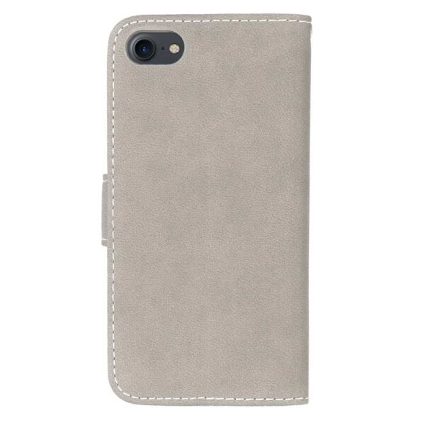Iphone 8 – Kunstlæder Etui Pung Med Ældre Mat Design – Beige