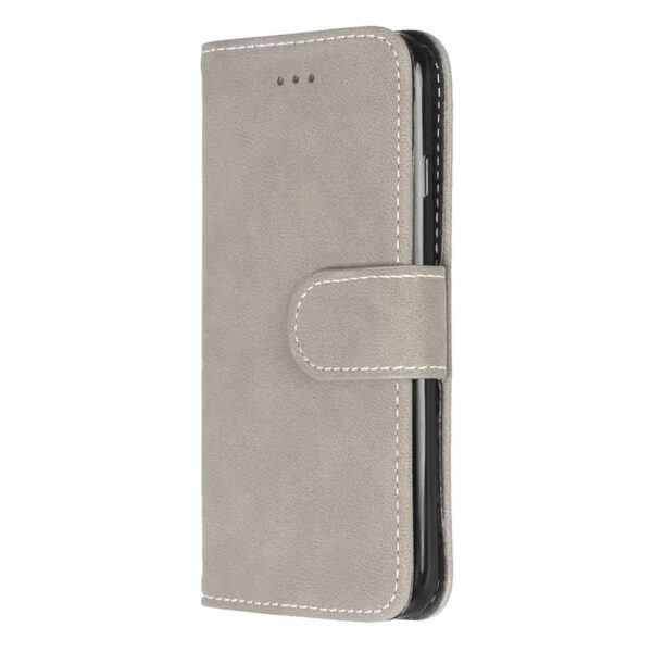 Iphone 8 – Kunstlæder Etui Pung Med Ældre Mat Design – Beige
