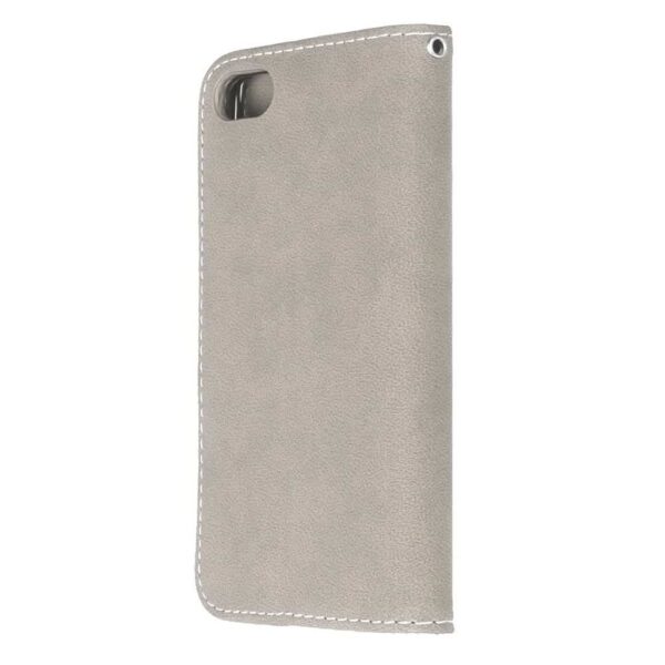 Iphone 8 – Kunstlæder Etui Pung Med Ældre Mat Design – Beige