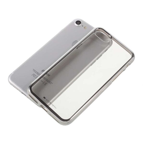 Iphone 8 – Klart Gummi Cover – Mercury Goospery – Sølv