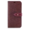 Iphone X – Kunstlæder Cover Med Krokodille Textil – Vinrød