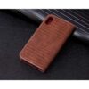 Iphone X – Kunstlæder Cover Med Krokodille Textil – Vinrød