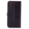 Iphone X – Kunstlæder Cover Med Krokodille Textil – Brun