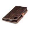 Iphone X – Kunstlæder Cover Med Krokodille Textil – Kaffefarve