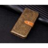 Iphone X – Kunstlæder Cover Med Krokodille Textil – Kaffefarve