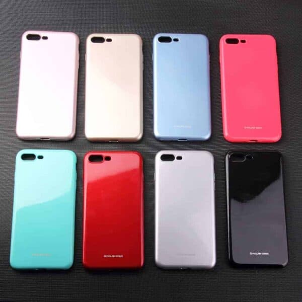 Iphone 8 Plus – Gummi Cover Med Glitrende Pulver Design – Rød Vandmelon