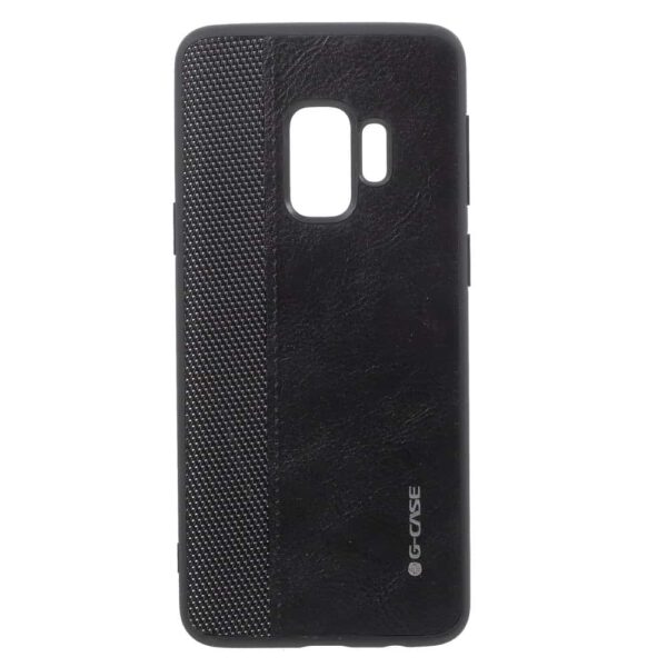 Samsung Galaxy S9 G960 Læder Etui Med Tpu Kanter – Sort