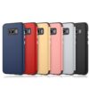 Galaxy S8 Plus – Kulfiber Tekstur Mat Plastik Og Tpu Hybrid Cover – Sølv