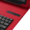 Dansk Bluetooth Tastatur Med Læder Etui Til Ipad Air 1 - Rød