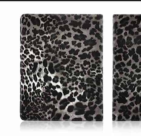 Leopard Pattern Folio Stand Leather Case - Sort