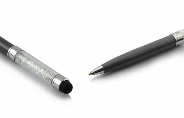 Stylus Touch Pen M. Rhinstensbelagt Kuglepen - Grå