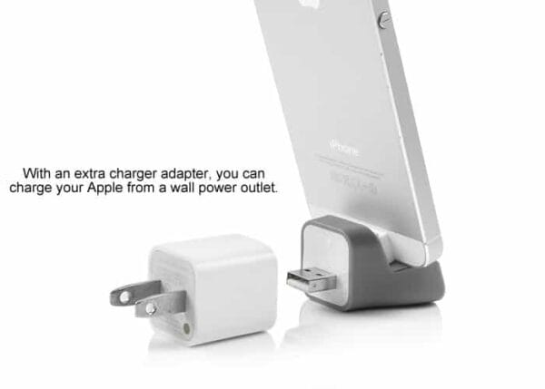 Iphone Lightning Dock - Dock Station - Hvid Og Grå