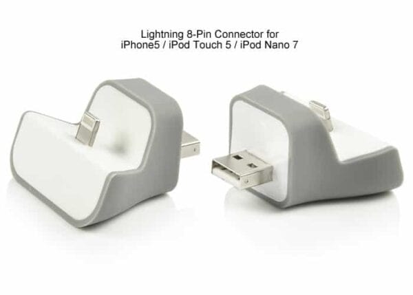 Iphone Lightning Dock - Dock Station - Hvid Og Grå