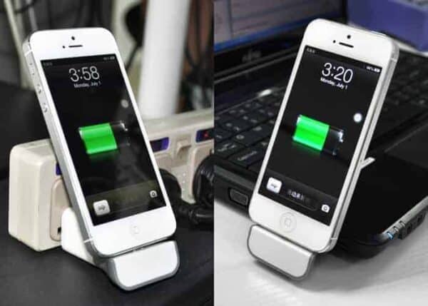 Iphone Lightning Dock - Dock Station - Hvid Og Grå