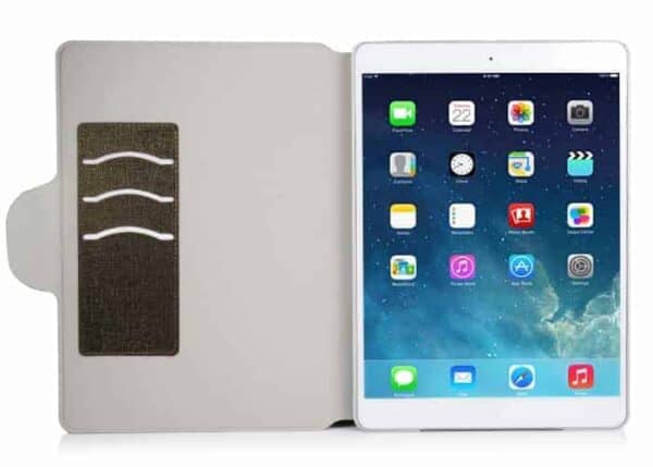 Ipad Air (ipad 5) (a1474, A1475, A1476) - Stilfuld Pu Læder Cover Med Kort Slots - Hvid